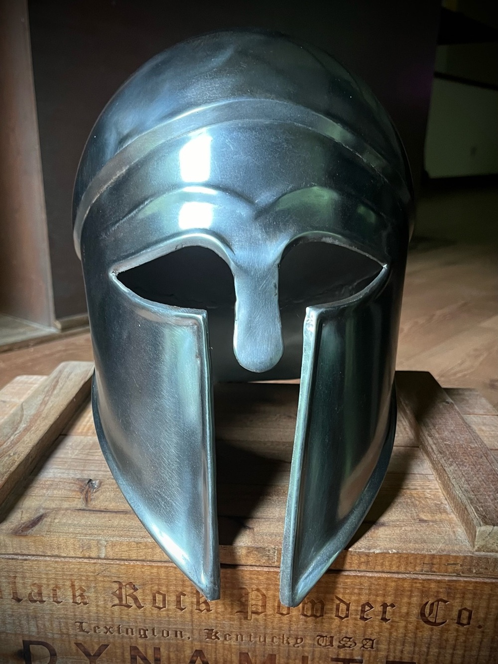 Steel Spartan Warrior Helmet full size